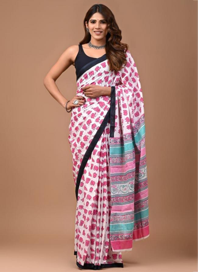 Cotton Multi Colour Casual Wear Printed Saree